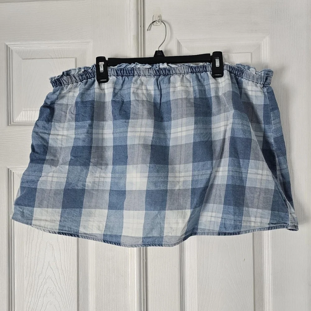 American eagle blue plaid mini skirt - Picture 1 of 3